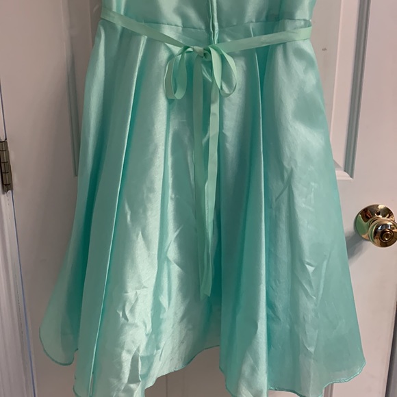 NWOT-Girls Kiki Teal Tea Length Special Occasion Dress - Picture 8 of 11